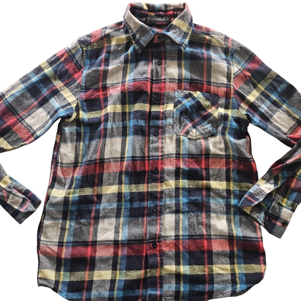 Urban Republic Shirt Boys‎ 7 Multicolor Plaid Flannel Long Sleeve Button Up Soft